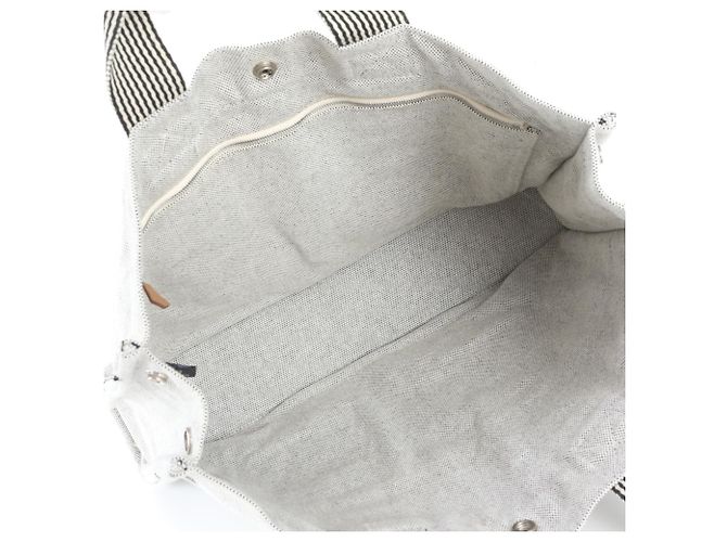 Hermès New Fourre-Tout MM Borsa Tote in Pelle Nero Bianco - vista 7