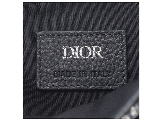 Borsa a tracolla Christian Dior Oblique Saddle in pelle Nero - vista 9