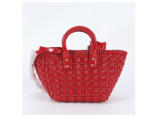 Borsa Balenciaga Bistro XS Basket in pelle Rosso - vista 4