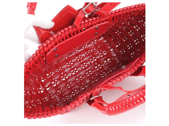 Borsa Balenciaga Bistro XS Basket in pelle Rosso - vista 8