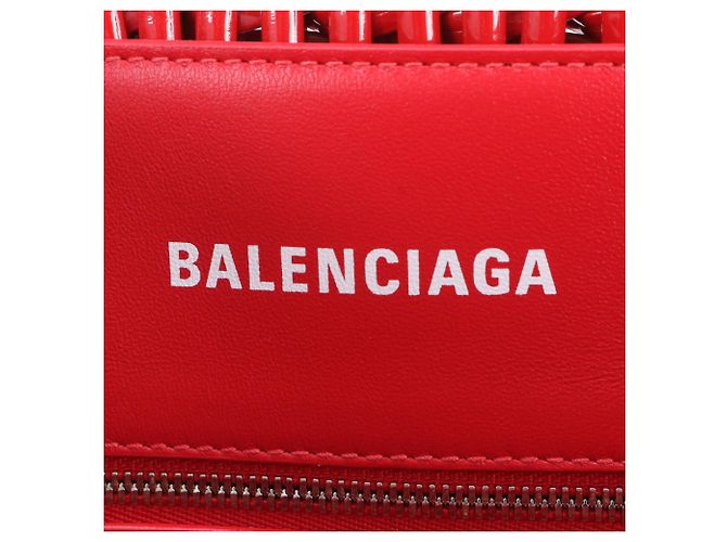 Borsa Balenciaga Bistro XS Basket in pelle Rosso - vista 9