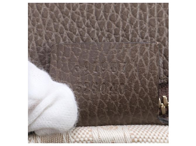Gucci 2-Way Lederschultertasche Braun - Ansicht 13
