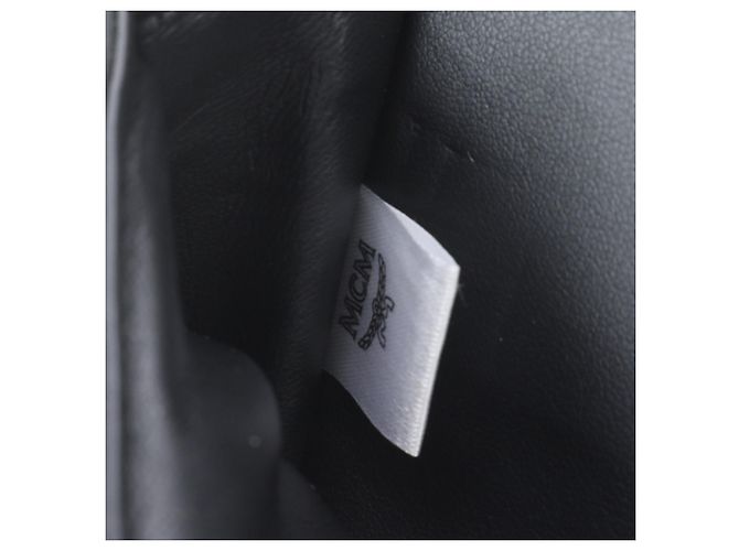 MCM Visetos Leather Backpack/Rucksack/Shoulder Bag Black Silvery - view 10