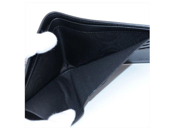 Fendi Zucca Leather Bi-fold Wallet Black - view 5