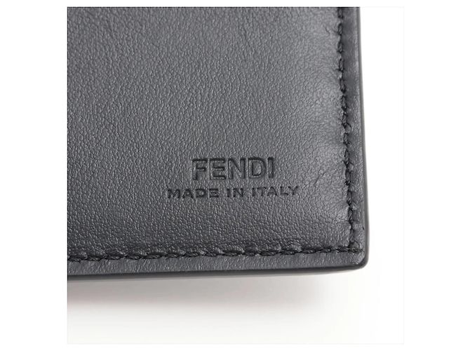 Fendi Zucca Leather Bi-fold Wallet Black - view 6