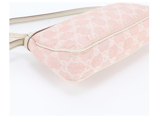 Borsa a tracolla Gucci GG Canvas Leather Rosa Bianco - vista 5