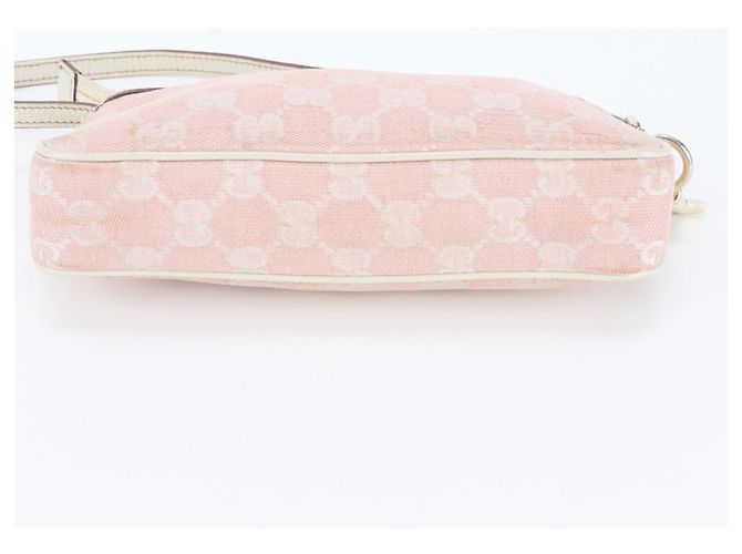 Borsa a tracolla Gucci GG Canvas Leather Rosa Bianco - vista 6