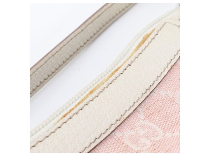 Borsa a tracolla Gucci GG Canvas Leather Rosa Bianco - vista 8