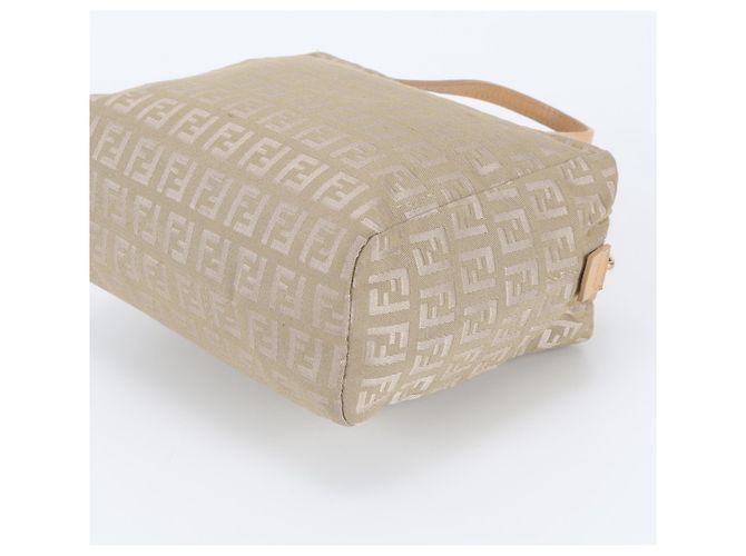 Borsa Tote Fendi Zucchino FF Canvas Leather Beige - vista 4