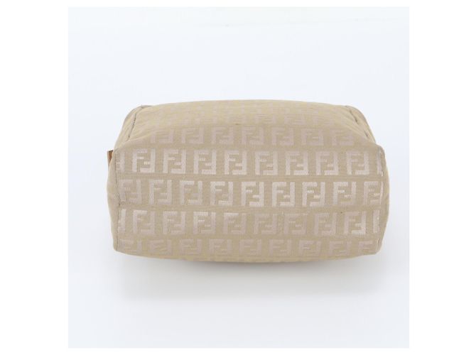 Borsa Tote Fendi Zucchino FF Canvas Leather Beige - vista 6