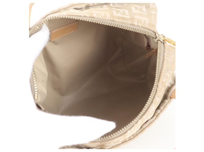 Borsa Tote Fendi Zucchino FF Canvas Leather Beige - vista 7