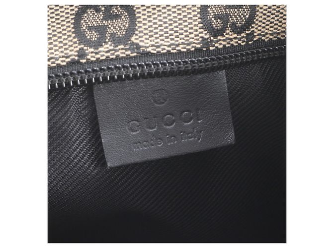 Gucci GG Canvas Leder Tote Bag Schwarz Beige - Ansicht 8