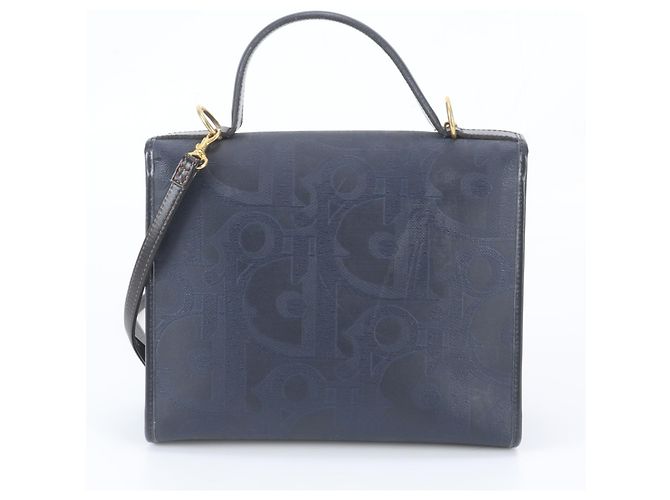 Borsa a tracolla 2-Way in pelle Christian Dior Trotter Blu navy - vista 4