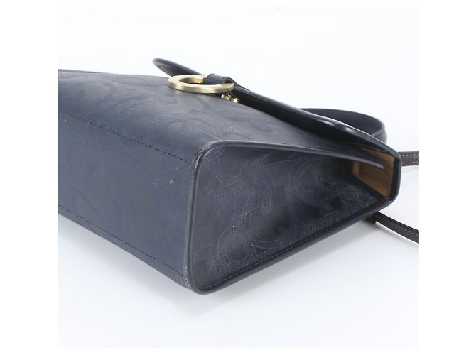 Borsa a tracolla 2-Way in pelle Christian Dior Trotter Blu navy - vista 5