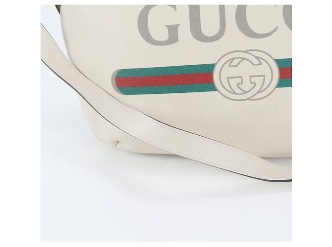Borsa a tracolla e spalla in pelle Gucci Bianco - vista 2