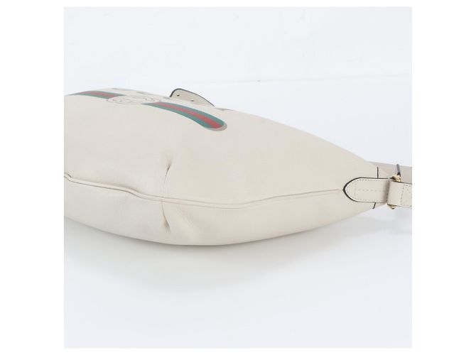 Borsa a tracolla e spalla in pelle Gucci Bianco - vista 4