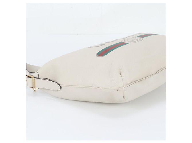 Borsa a tracolla e spalla in pelle Gucci Bianco - vista 5