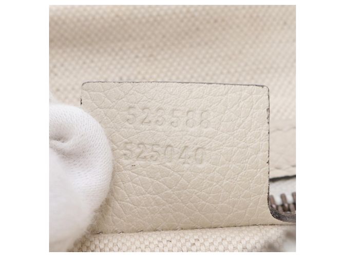 Borsa a tracolla e spalla in pelle Gucci Bianco - vista 9