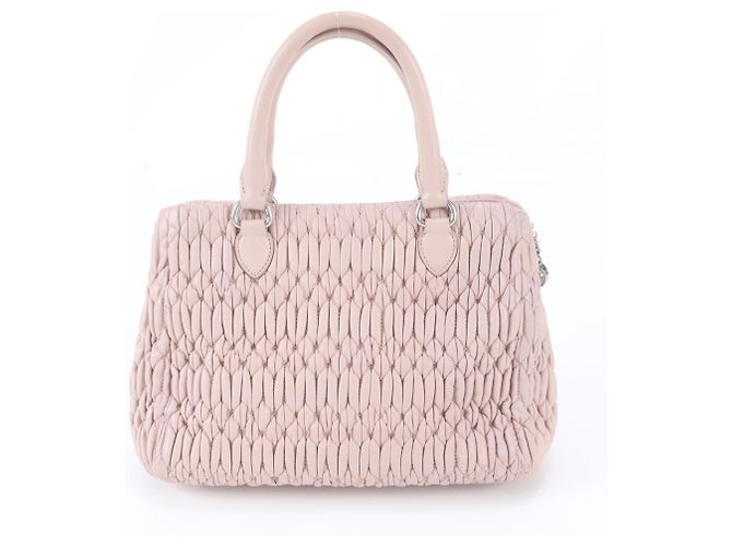 Borsa Tote Miu Miu Matelassé in pelle Nappa e cristalli Rosa - vista 3
