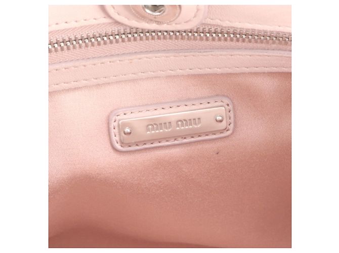 Borsa Tote Miu Miu Matelassé in pelle Nappa e cristalli Rosa - vista 9