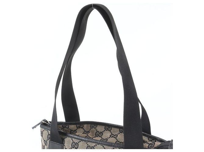 Borsa Tote Gucci in tela GG e pelle Marrone Nero - vista 2