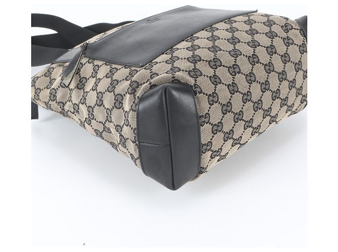 Borsa Tote Gucci in tela GG e pelle Marrone Nero - vista 5