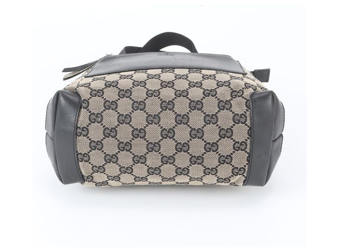 Borsa Tote Gucci in tela GG e pelle Marrone Nero - vista 6