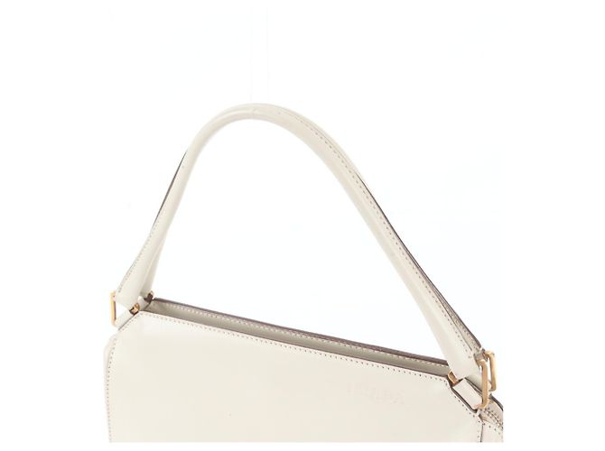 Tote Sac à main cabas Prada B11026 en cuir Écru - vue 2