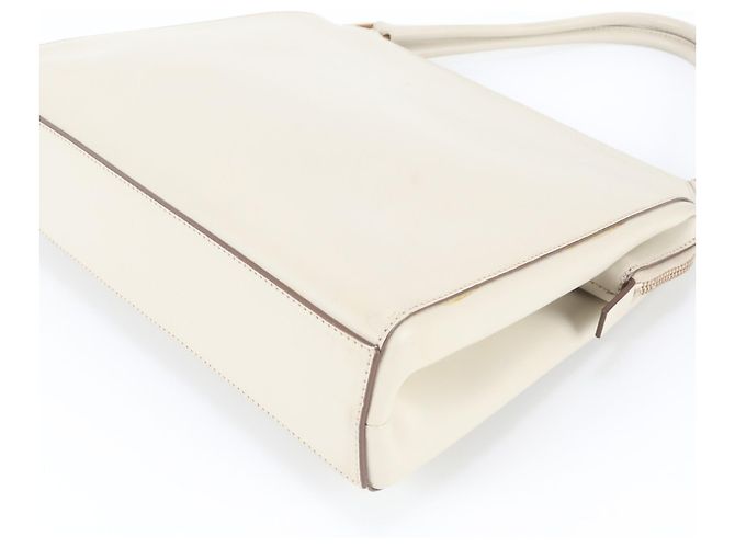 Tote Sac à main cabas Prada B11026 en cuir Écru - vue 4