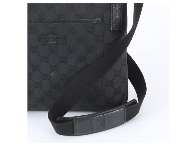 Borsa a tracolla Gucci GG Canvas Leather Nero - vista 2