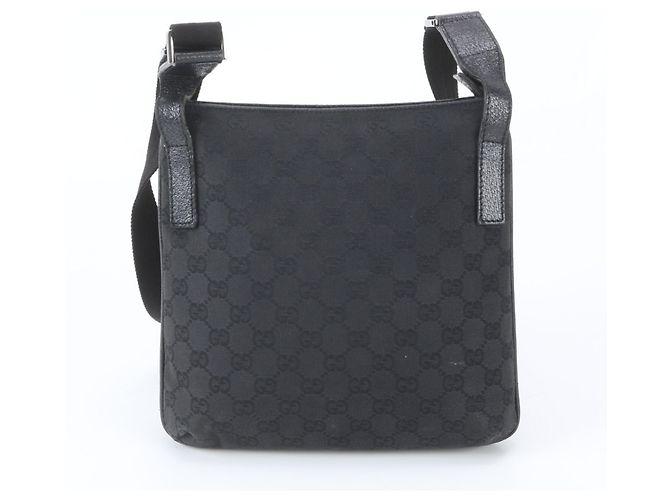 Borsa a tracolla Gucci GG Canvas Leather Nero - vista 3
