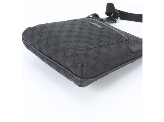 Borsa a tracolla Gucci GG Canvas Leather Nero - vista 4