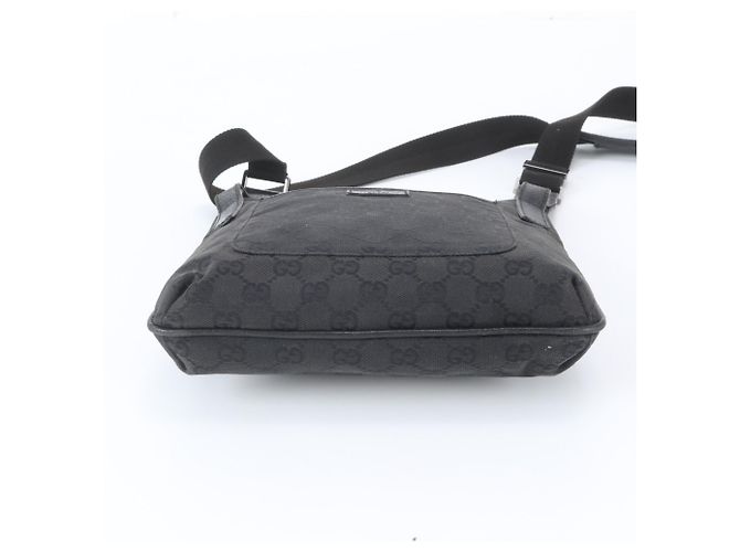 Borsa a tracolla Gucci GG Canvas Leather Nero - vista 6