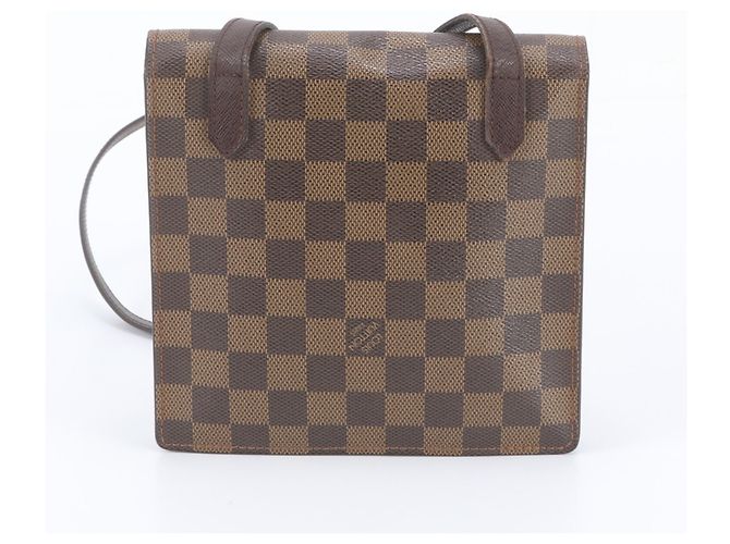 Louis Vuitton Damier Pimlico Schultertasche aus Leder Braun - Ansicht 3