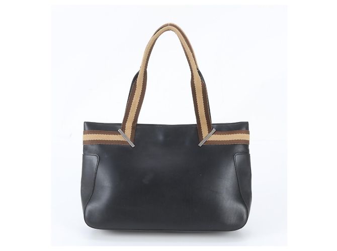 Gucci 002 1135 Leder Tote Bag Braun Schwarz - Ansicht 3