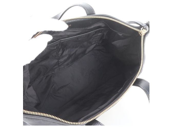 Jimmy Choo Larelle Logo Leder Tote Bag Schwarz Golden - Ansicht 7