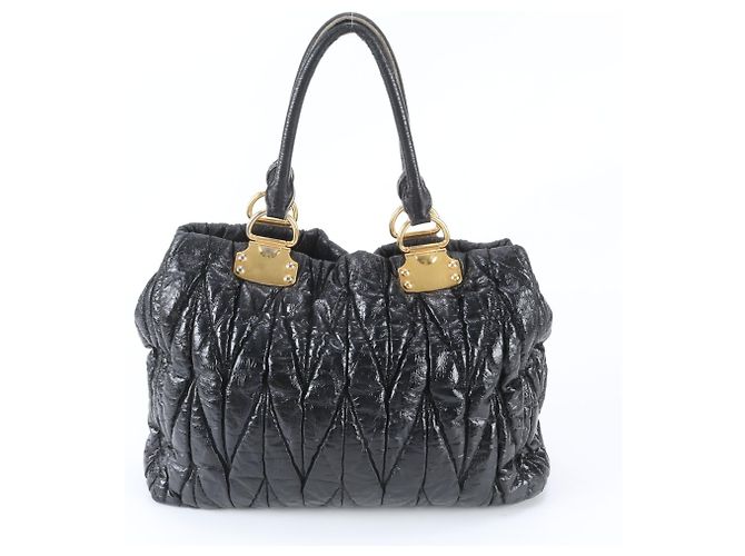 Miu Miu Matelassé Leder Tote Bag Schwarz - Ansicht 3