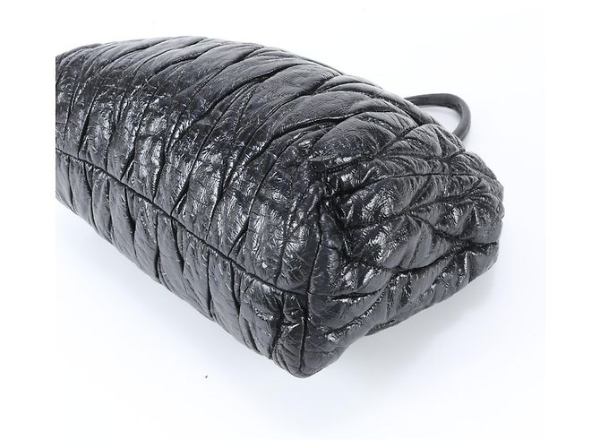 Miu Miu Matelassé Leder Tote Bag Schwarz - Ansicht 4