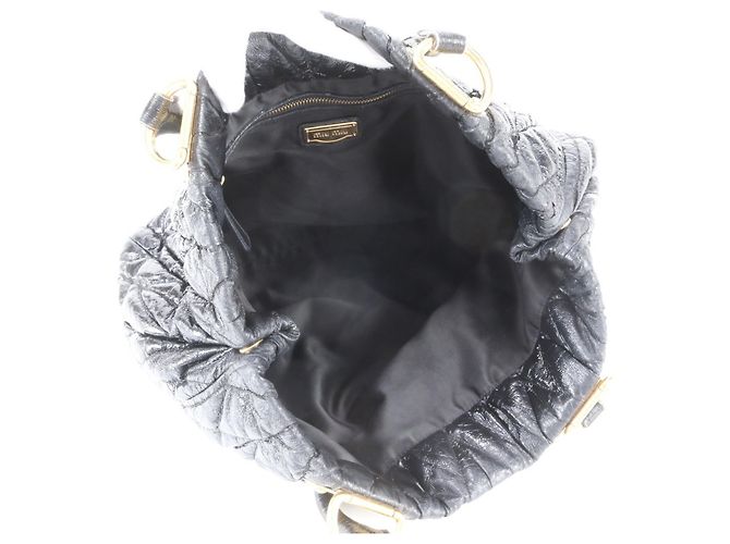 Miu Miu Matelassé Leder Tote Bag Schwarz - Ansicht 7