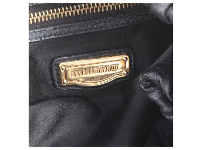 Miu Miu Matelassé Leder Tote Bag Schwarz - Ansicht 9
