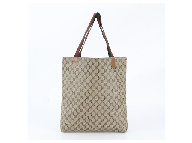 Gucci GG Supreme Sherry Line Ledertote Braun - Ansicht 3
