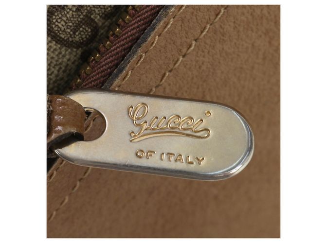 Gucci GG Supreme Sherry Line Ledertote Braun - Ansicht 9