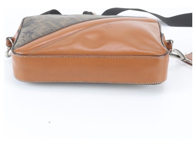 Borsa a tracolla Fendi Zucca in pelle Marrone Nero - vista 6