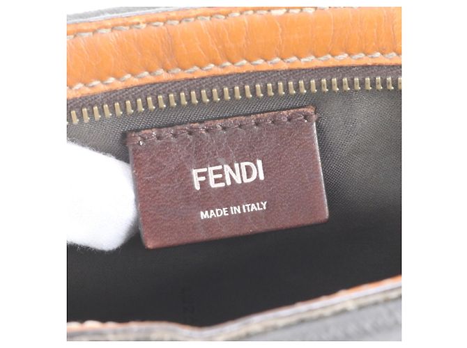 Borsa a tracolla Fendi Zucca in pelle Marrone Nero - vista 9