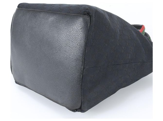 Gucci GG Canvas Leder Tote Bag Schwarz - Ansicht 4