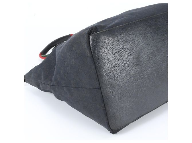 Gucci GG Canvas Leder Tote Bag Schwarz - Ansicht 5