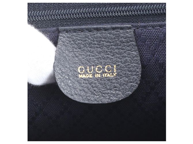 Gucci Bamboo 003 58 0016 Leder 2-Way Rucksack/Schultertasche Marineblau - Ansicht 8