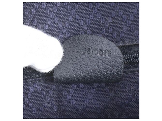 Gucci Bamboo 003 58 0016 Leder 2-Way Rucksack/Schultertasche Marineblau - Ansicht 9