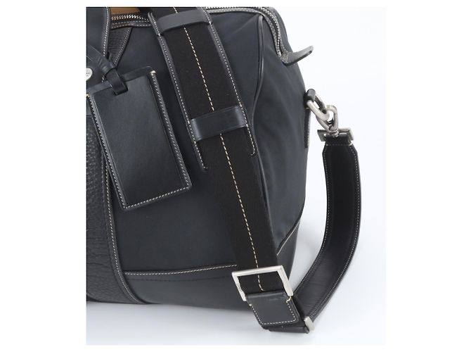 Borsa Boston 2-Way in pelle Coach Nero Blu navy - vista 3