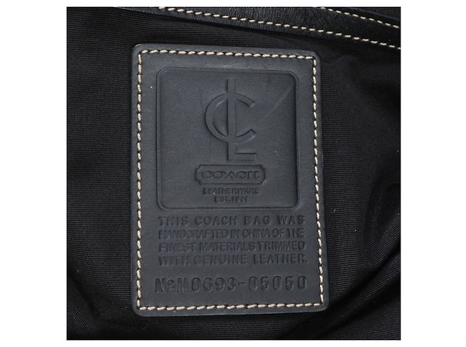 Borsa Boston 2-Way in pelle Coach Nero Blu navy - vista 9